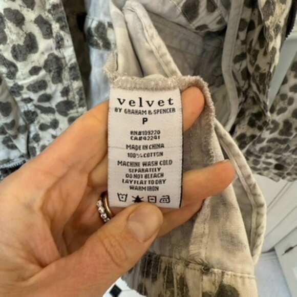 Lily Aldridge x Velvet Leopard Utility Jacket XS Animal Print Shacket - Picture 3 of 6